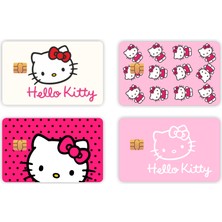 Quart Aksesuar 4 Adet Hello Kitty Kart Kaplama Sticker Kart Etiketi
