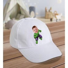 Bk Kids Kişiye Özel Süper Kahraman Tasarımlı Cotton Çocuk Şapkası-Beyaz-2