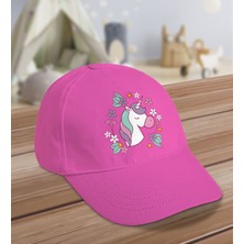 Bk Kids Unicorn Tasarımlı Cotton Çocuk Şapkası-Pembe-2