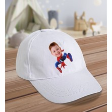 Bk Kids Kişiye Özel Süper Kahraman Tasarımlı Cotton Çocuk Şapkası-Beyaz-7