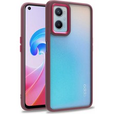 Case World Oppo A76 Kapak Metal Kamera Korumalı Arkası Şeffaf Silikon Kılıf - Kırmızı