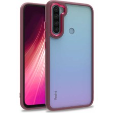 Case World Xiaomi Redmi Note 8 Kapak Metal Kamera Korumalı Arkası Şeffaf Silikon Kılıf - Kırmızı