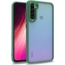 Case World Xiaomi Redmi Note 8 Kapak Metal Kamera Korumalı Arkası Şeffaf Silikon Kılıf - Yeşil