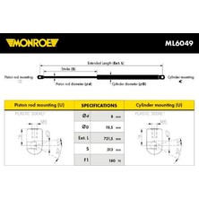 BSG Opel Insignia A 2009 Motor Kaput Amortisörü (Oem NO:1180016)