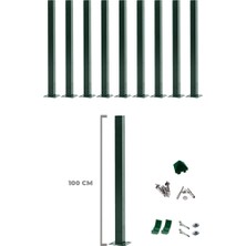 Telfence Panel Çit Direği 100 cm Aksesuarlı (10 Adet)