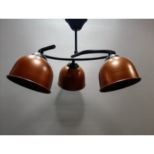 Mylights  Bakır  Üçlü Metal Avize  Rustik Vintage Avize