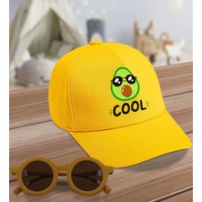 Bk Kids Cool Tasarımlı Sarı Cotton Çocuk Şapkası ve Sarı Çocuk Güneş Gözlüğü Hediye Seti