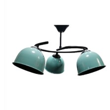 Riolight  Modern Üçlü Turkuaz Başlık Metal Sarkıt Avize