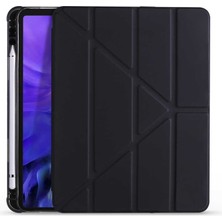 Techno Face Apple iPad Pro 12.9 2021 (5.nesil) Kılıf Tri Folding Kalem Bölmeli Standlı Yumuşak Silikon Kılıf