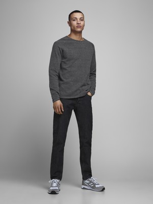 Jack & Jones Düz Renk Bisiklet Yaka Triko-12157321