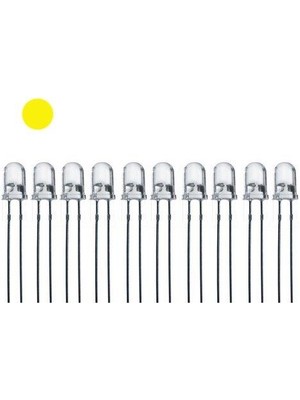 Motorobit 5mm Şeffaf Sarı LED Paketi - 10 Adet