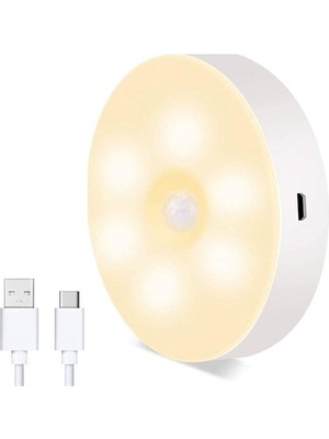 Hareket Sensörlü USB Şarjlı Spot Lamba Mıknatıslı ve Yapışkanlı Gün Işığı Renk LED