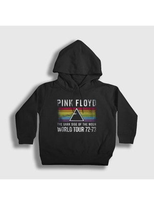 Presmono Unisex Çocuk Siyah World Tour Pink Floyd Kapüşonlu Sweatshirt
