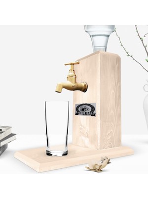 BK Barlara Özel Musluklu Doğal Ahşap Rakı Standı - Ahşap