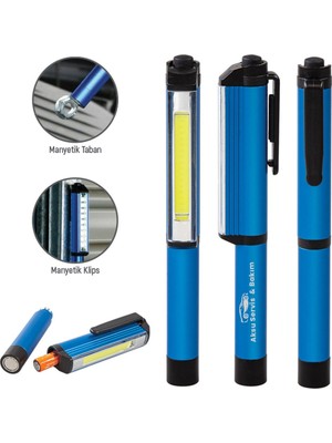 BK Firmalara Özel Logolu 5110 Mavi Metal Penlight & El Feneri-5 Adet
