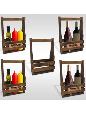 BK Restoran & Cafe & Barlara Özel Doğal Masif Ahşap Içecek Standı-5 Adet