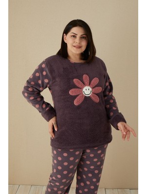 Akbeniz Welsoft Polar Kadın Büyük Beden Pijama Takımı 808034