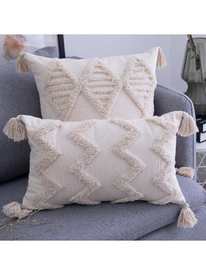 Yumuşak Katı Atmak Yastık Kapak Püsküller Fringe Boho Yastık Kılıfı Yastık Kılıfları 45X45 cm A