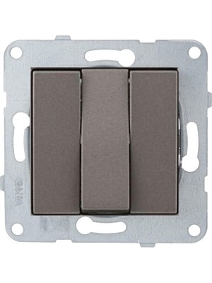 Viko Artline Novella-Trenda Antrasit Üçlü Anahtar - Çerçevesiz