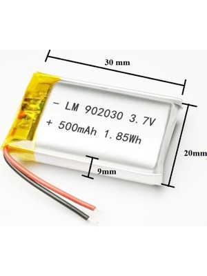 Sertec 902030 3.7V 500MAH Şarj Edilebilir Lityum Polimer Pil