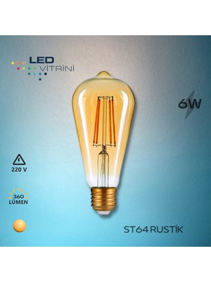 Led Vitrini ST64 Rustik Ampul