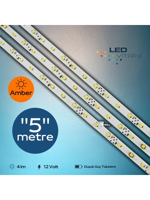 Led Vitrini Tek Çipli Şerit LED-2835 (Amber)