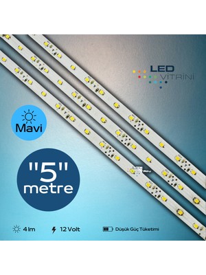 Led Vitrini Tek Çipli Şerit LED-2835 (Mavi)