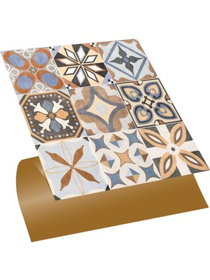 Tink Kendinden Yapışkanlı Karma Afrika Desenli Pvc Karo 30X30 cm (11 Adet) 1m2