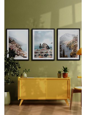 Özcanlar Çerçeve Çerçeveli Tablo Dekorasyon Ev Dekoru Modern Sanat Sahil Baskısı Italya Duvar Sanatı Plaj Tatil ÖZC-454