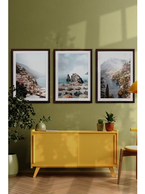 Özcanlar Çerçeve Çerçeveli Tablo Dekorasyon Ev Dekoru Modern Sanat Sahil Baskısı Italya Duvar Sanatı Plaj Tatil ÖZC-454