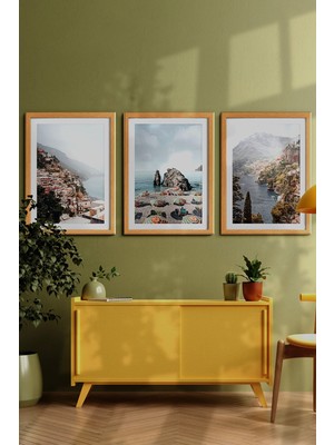 Özcanlar Çerçeve Çerçeveli Tablo Dekorasyon Ev Dekoru Modern Sanat Sahil Baskısı Italya Duvar Sanatı Plaj Tatil ÖZC-454