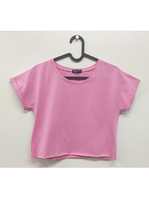 Gymo Crop Top T-Shirt Pembe