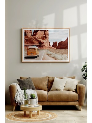 Özcanlar Çerçeve Ahşap Çerçeveli Tablo Dekorasyon Ev Dekoru Tekli Çerçeve Çerçeveli Poster Baskı Araba Tatil Car ÖZC-456-AHŞAP