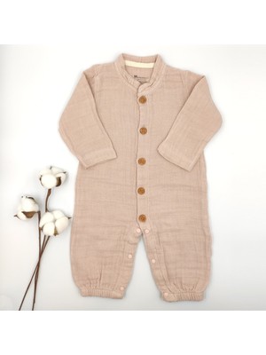 Bebek Star Gül Kurusu Bebek Müslin Tulum %100 Cotton