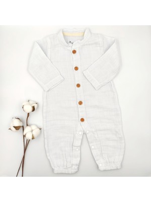 Bebek Star Buz Mavisi Bebek Müslin Tulum %100 Cotton