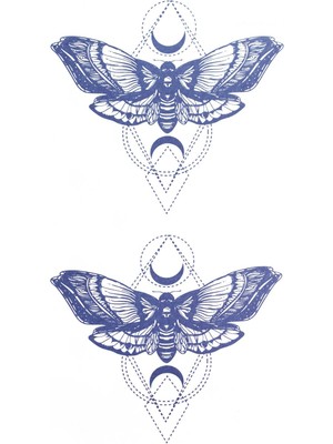 New Obsessions Geometrik Kelebekler Geçici Dövme