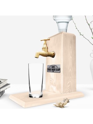BK Gece Kulüplerine Özel Musluklu Doğal Ahşap Rakı Standı - Ahşap