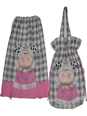 By Nihalce Pembe Damacana Kılıfı ve Ekmek Torbası