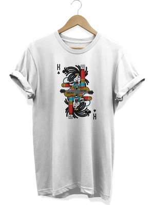 Remonz Bob Marley Iskambil Serisi Baskılı Beyaz Oversize T-Shirt