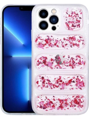 MobaxAksesuar Apple iPhone 12 Pro Kılıf Kamera Korumalı Simli Airbag'li Dalga Kapak