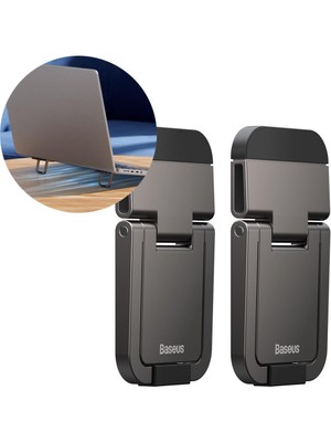 Baseus Baseus 2 Adet 5mm 3m Yapışkanlı Katlanabilir Ultra Mini Laptop Standı,portatif Laptop Standı