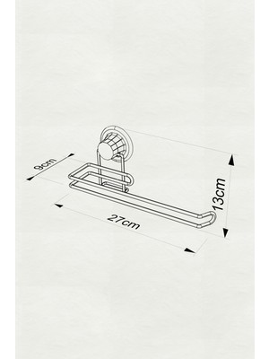 Evistro Vakumlu Banyo Mutfak Kağıt Havlu Askısı Krom