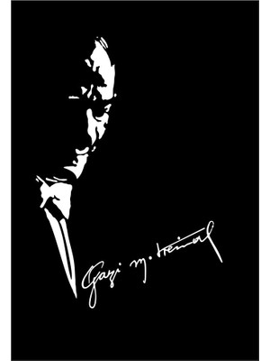 Oto Sticker Atatürk Silüeti Ve Gazi Mustafa Kemal Imza Stickeri Atatürk Imza