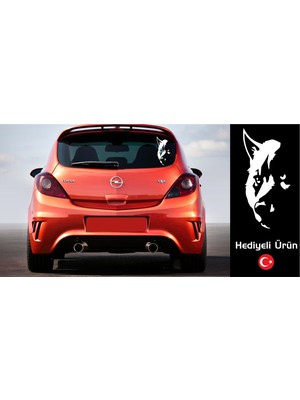 Oto Sticker Türk - Kurt Silüet Sticker Hediyeli Ürün