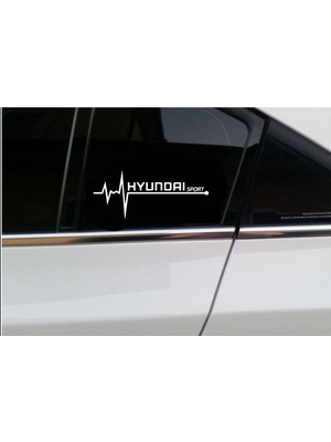 Oto Sticker Hyundai Sport Nabız Kalp Atışı Sticker 2 Adet