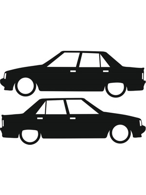 Oto Sticker Renault Brodway R9 Basık Kelebek Silüet Stickeri 2 Adet