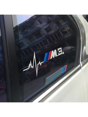 Oto Sticker Bmw M3 Renkli Nabız Kalp Atışı Sticker 2 Adet