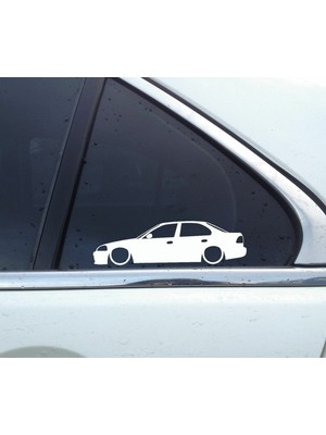 Oto Sticker Honda Civic Ek Vti Sedan Basık Kelebek Silüet Stickeri 2 Adet