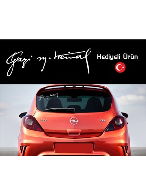 Oto Sticker 35Cm Gazi Mustafa Kemal Atatürk Imzası Orta Boy