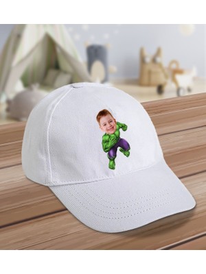 Bk Kids Kişiye Özel Süper Kahraman Tasarımlı Cotton Çocuk Şapkası-Beyaz-2